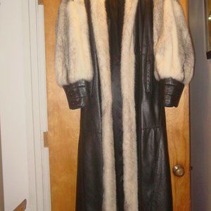 Talk of the Walk Long Leather & Mink Coat